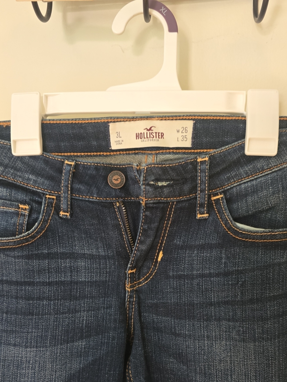 Hollister Women's Mid-Rise Jeans- Washed Dark 3L 26x35L